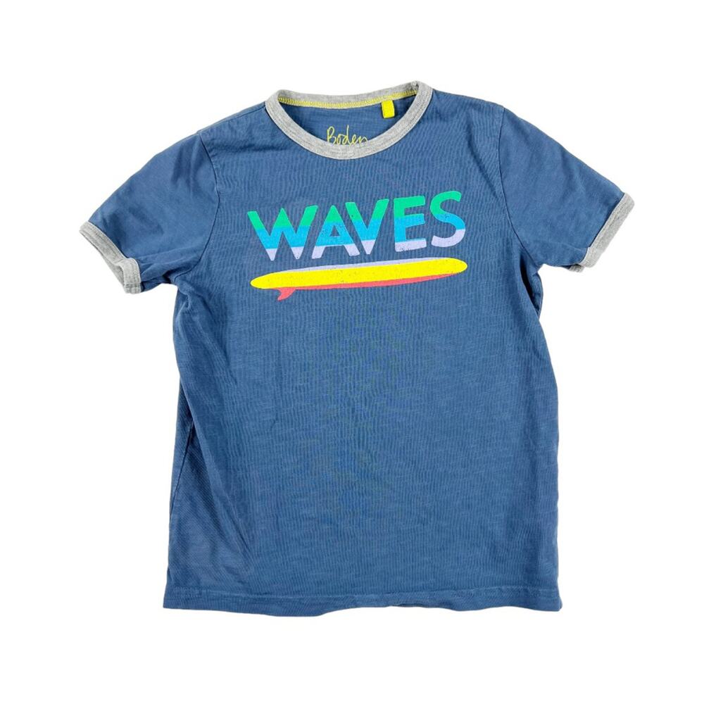 Mini Boden Waves Ringer Graphic Tee 7-8 - Picture 1 of 8